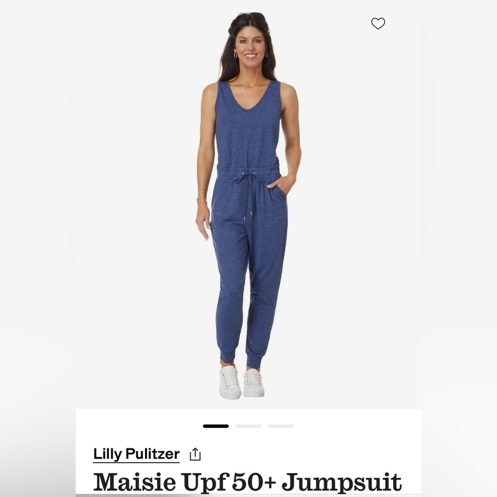Lilly Pulitzer Masie upf 50+ Heather‎ blue Jumpsuit, buttery, soft loungewear